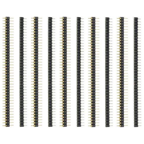 5Pair Gold Plated Single Row Round Pin 40P Straight Needle Male PCB Pin Header Pins 2.54 mm for Arduino Breadboard Pin headers in Saudi Arabia