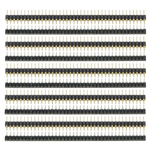 5Pair Gold Plated Single Row Round Pin 40P Straight Needle Male PCB Pin Header Pins 2.54 mm for Arduino Breadboard Pin headers in Saudi Arabia