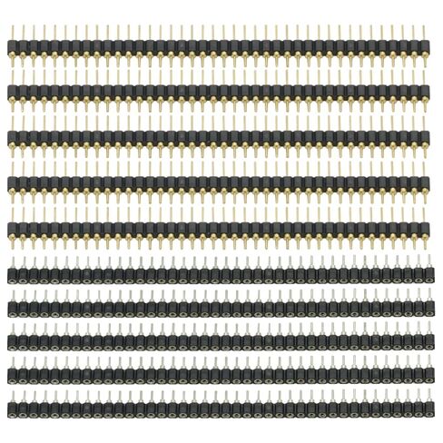 5Pair Gold Plated Single Row Round Pin 40P Straight Needle Male PCB Pin Header Pins 2.54 mm for Arduino Breadboard Pin headers in Saudi Arabia