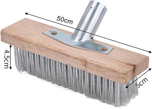 Stainless Steel Wire Deck Brush 50cm Floor Scrubber Brush Steel Wire Head for Removing Paint from Workpieces, for Courtyards Reservoirs Indoor and Outdoor Floors in Saudi Arabia