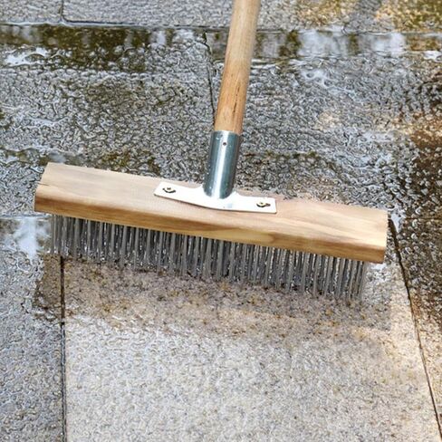 Stainless Steel Wire Deck Brush 50cm Floor Scrubber Brush Steel Wire Head for Removing Paint from Workpieces, for Courtyards Reservoirs Indoor and Outdoor Floors in Saudi Arabia