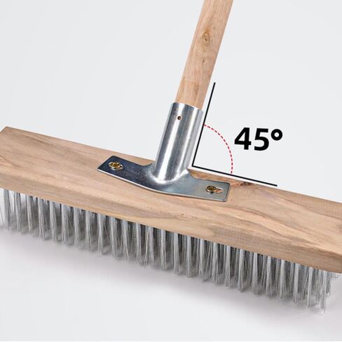 Stainless Steel Wire Deck Brush 50cm Floor Scrubber Brush Steel Wire Head for Removing Paint from Workpieces, for Courtyards Reservoirs Indoor and Outdoor Floors in Saudi Arabia
