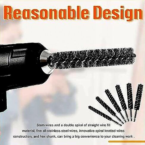 12PCS Bore Brush Copper and Iron 304 Stainless Steel Wire Brush for Power Drill with Hex Shank Handle in Saudi Arabia