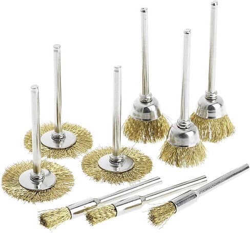 9 Brass Brush Wire Wheel Brushes Die Grinder Rotary Electric Tool For Engraver in Saudi Arabia