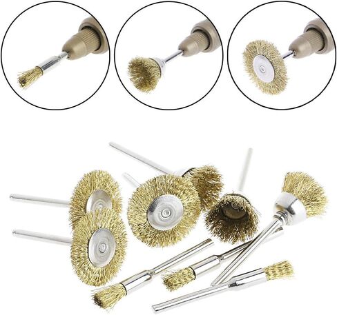 9 Brass Brush Wire Wheel Brushes Die Grinder Rotary Electric Tool For Engraver in Saudi Arabia