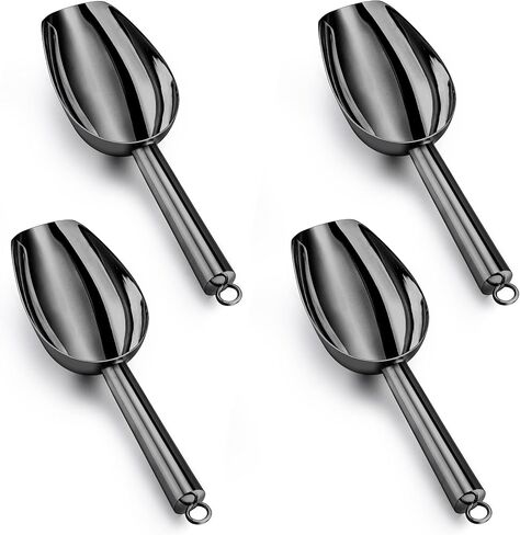 LIANYU Mini Ice Scooper for Freezer 4PCS, 3oz Stainless Steel Cookie Scoop, Mini Metal Food Scooper for Candy Flour Sugar, Utility Scoop for Canisters Kitchen, Mirror Finish, Dishwasher Safe, Gold in Saudi Arabia