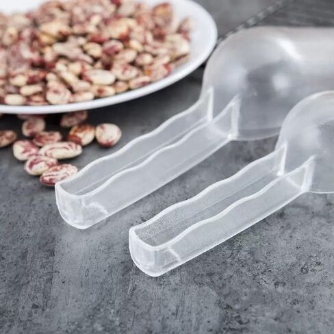 3 Pack Ice Scoop, 26oz/14oz/7oz Clear Plastic Kitchen Ice Scoop for Canisters or Ice Maker, Food Scoops for Canisters, Freezer, Flour, Dry Foods, Coffee Beans, Pop Corn, Pet Dog Cat Food (Round Base) in Kuwait