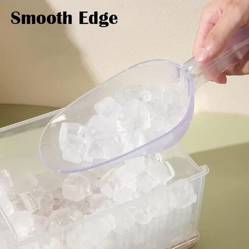 3 Pack Ice Scoop, 26oz/14oz/7oz Clear Plastic Kitchen Ice Scoop for Canisters or Ice Maker, Food Scoops for Canisters, Freezer, Flour, Dry Foods, Coffee Beans, Pop Corn, Pet Dog Cat Food (Round Base) in Kuwait