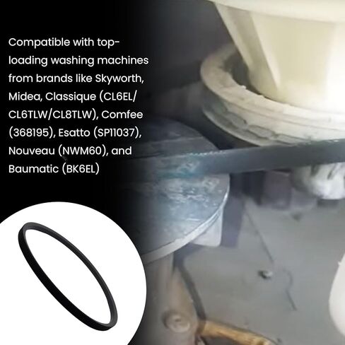 Z-487E V-Belt متوافق مع Skyworth Midea Classique CL6EL BK6EL Comfee 368195 SM650EL NWM60 تحميل علوي للغسالة، حزام محرك استبدال حزام بكرة ناقل الحركة in Kuwait
