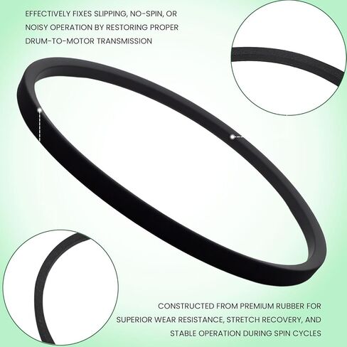 Z-487E V-Belt متوافق مع Skyworth Midea Classique CL6EL BK6EL Comfee 368195 SM650EL NWM60 تحميل علوي للغسالة، حزام محرك استبدال حزام بكرة ناقل الحركة in Kuwait