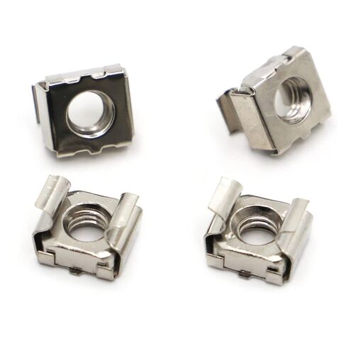 Cage Nuts,Small Parts, 304 Stainless Steel Color Zinc Plating Quartet Floating Nut Cassette Elastic Enclosure Card Cage Nuts (Color : Nickel Plated, Size : M6 5pcs) in Saudi Arabia