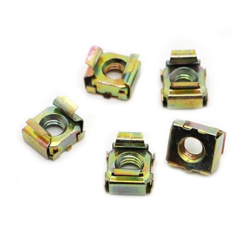 Cage Nuts,Small Parts, 304 Stainless Steel Color Zinc Steel Quartet Floating Nut Cassette Elastic Enclosure Card Cage Nuts (Color : Color zinc-Plated, Size : M8 5pcs) in Saudi Arabia