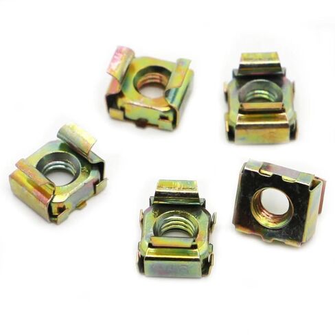 Cage Nuts,Small Parts, Color Zinc 304 Stainless Steel Square Elastic Rack Mount Server Cabinet Shelf Clip Floating Cage Nut (Color : Color zinc-Plated, Size : M4 5pcs) in Saudi Arabia