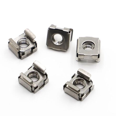 Cage Nuts,Small Parts, 304 Stainless Steel Color Zinc Plating Quartet Floating Nut Cassette Elastic Enclosure Card Cage Nuts (Color : 304 Stainless Steel, Size : M10 2pcs) in Saudi Arabia