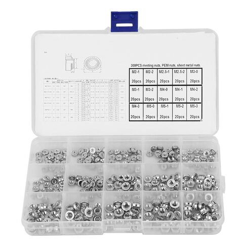300 Nuts Pressure Rivet self Fastening Nuts Metal Fastener Tool for Automotive, Furniture Upholstery, Sheet Metal Assembly and Industrial Products in Saudi Arabia