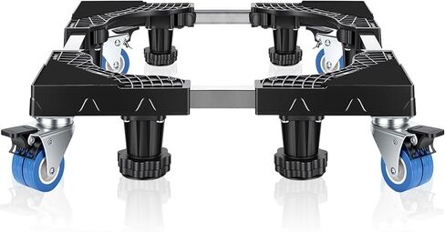 Mobile Mini Fridge Stand with 4 Locking Swivel Rollers, Universal Adjustable Appliance Mover Cart for Portable Washer AC Dehumidifier Furniture Dolly Base 17.7-26.7 in W 340LBS Black in Saudi Arabia