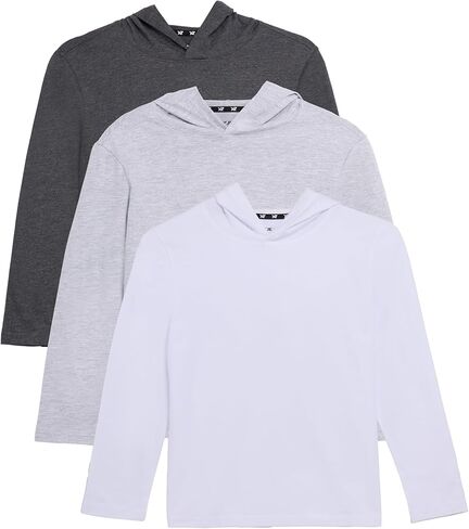 X RAY Boys (6-12) 3-Pack Tagless Classic Fit Cotton Hoodies, Kids Long Sleeve Lightweight Pullover Soft Sweatshirts in Saudi Arabia