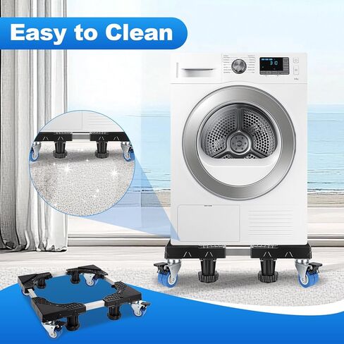 Mobile Mini Fridge Stand with 4 Locking Swivel Rollers, Universal Adjustable Appliance Mover Cart for Portable Washer AC Dehumidifier Furniture Dolly Base 17.7-26.7 in W 340LBS Black in Saudi Arabia