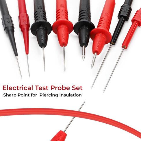 Eorbow 25 Pack Silicone Multimeter Test Leads Kit, Multimeter Probe Kit with Storage Box, Including Replaceable Wire Piercing Probes, Alligator Clips, Test Hook Clips, Testing Tweezer in Saudi Arabia