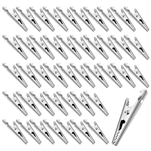 Hecila 50 Pcs Metal Alligator Clip Spring Clamps Small Alligator Clips 35mm Electrical Clamps Crocodile Clamp Test Wire Spring Clamp Alligators Clips for DIY Craft Laboratory Electric Testing Work in Saudi Arabia