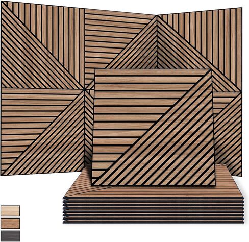 لوحات حائط صوتية منسوجة حرفية، 24 × 24 بوصة 8 عبوات، قشرة خشبية من البولي فينيل كلوريد منحوتة مقاومة للصوت لتزيين الحائط، ذاتية اللصق للمنزل، الاستوديو، المكتب ومناطق التركيز، أقواس متشابكة، خشب الساج in Kuwait