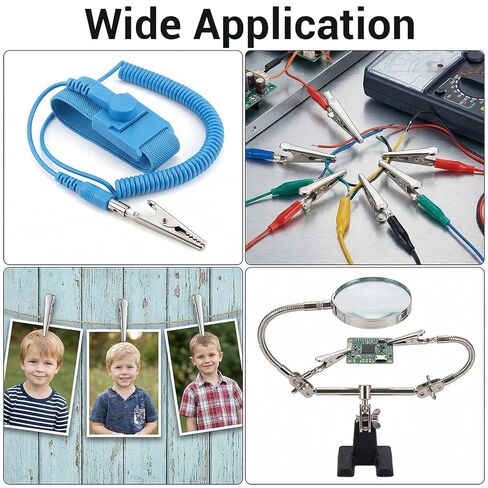 Hecila 50 Pcs Metal Alligator Clip Spring Clamps Small Alligator Clips 35mm Electrical Clamps Crocodile Clamp Test Wire Spring Clamp Alligators Clips for DIY Craft Laboratory Electric Testing Work in Saudi Arabia