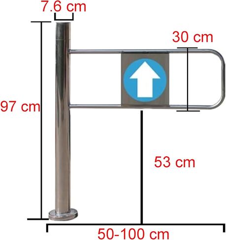 بوابة أمان متينة للسوبر ماركت - حاجز معدني متأرجح بزاوية 90 درجة، باب ممر يغلق في اتجاه واحد للمصنع والسوبر ماركت (80×97 سم، يسار) - حل آمن للتحكم في الوصول in Kuwait