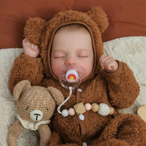 SCOM Lifelike Reborn Baby Dolls - 20 inch Realistic Newborn Sleeping Baby Doll,Real Life Baby Dolls Girl, Soft Weighted Body with Accessories with Gifts Box for Girls Boys Kids Age 3 4 5 6 7 8 + in Kuwait