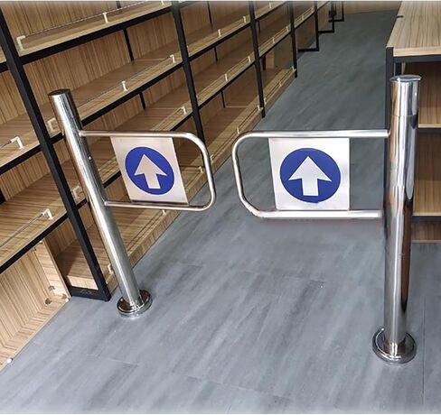 بوابة أمان متينة للسوبر ماركت - حاجز معدني متأرجح بزاوية 90 درجة، باب ممر يغلق في اتجاه واحد للمصنع والسوبر ماركت (80×97 سم، يسار) - حل آمن للتحكم في الوصول in Kuwait