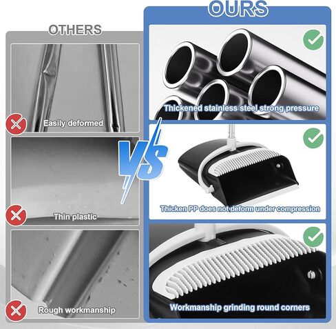 Broom and Dustpan Set Lightweight Lobby Broom and Dust Pan Combo with Long Handle Outdoor Indoor for Home Kitchen Room Office in Saudi Arabia