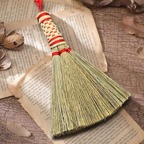Mini Small Broom - Sweep Away Bad Luck, Attract Wealth - Car/Door Hanging Decor Small Broom for Home with Nylon Hanger (12cm) in Saudi Arabia