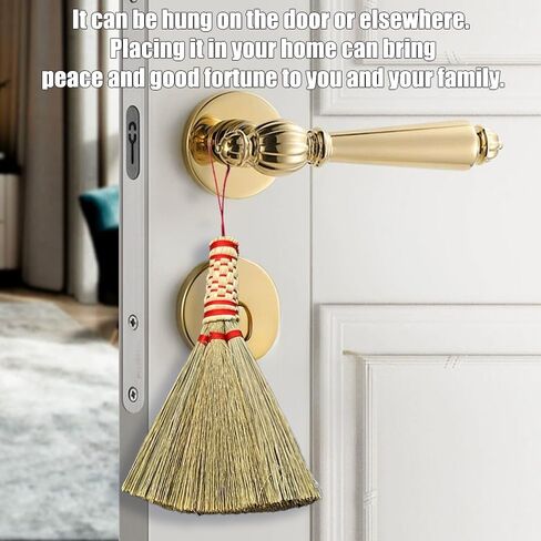 Mini Small Broom - Sweep Away Bad Luck, Attract Wealth - Car/Door Hanging Decor Small Broom for Home with Nylon Hanger (12cm) in Saudi Arabia