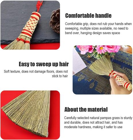 Mini Small Broom - Sweep Away Bad Luck, Attract Wealth - Car/Door Hanging Decor Small Broom for Home with Nylon Hanger (12cm) in Saudi Arabia