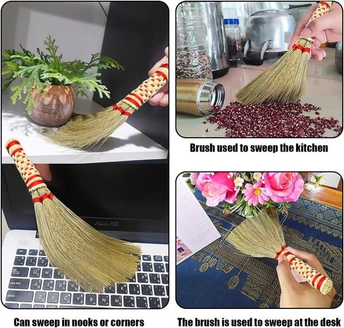 Mini Small Broom - Sweep Away Bad Luck, Attract Wealth - Car/Door Hanging Decor Small Broom for Home with Nylon Hanger (12cm) in Saudi Arabia
