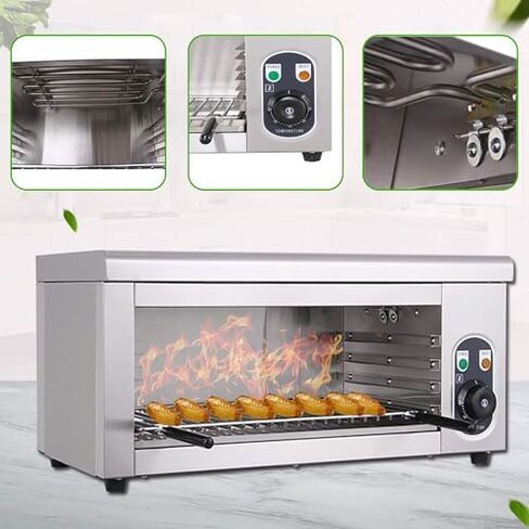Commercial Electric Cheese Melter Grill 2000W High-Power Salamander Broiler for Perfect Melting Toasting Grilling Adjustable Temperature Stainless Steel Oven in Saudi Arabia