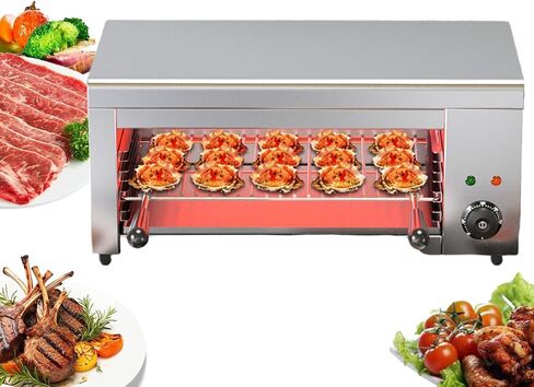 Salamander Broiler Countertop Grill, 2000W Stainless Steel Cheese Melter Machine, Countertop Salamander Broiler for Restaurant Kitchen Home Toast Sandwiches in Saudi Arabia