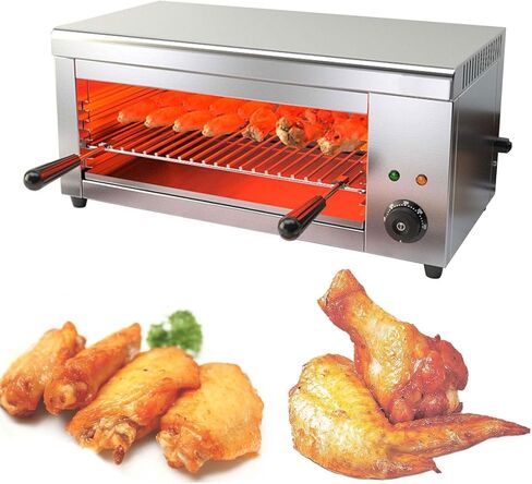 2000W Electric Cheese Melter Grill - Commercial Salamander Broiler for Beef, Chicken & Steak - Indoor Stainless Steel Cooker, Temp 50–300°C, Ideal for Home & Restaurant Cooking in Saudi Arabia