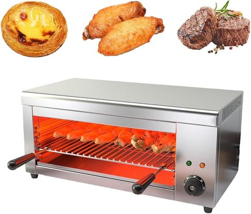 Electric Cheese Melter Grill, Commercial Salamander Broiler, 50–300°C Indoor Commercial Beef Chicken Grill, Stainless Steel Steak Cooker, for Home & Commercial Use in Saudi Arabia