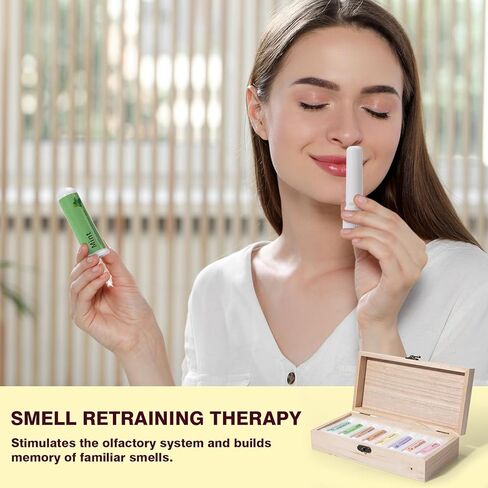 مجموعة التدريب على الرائحة لفقدان الرائحة - 8 علاجات بالزيوت العطرية، تدريب حاسة الشم بالليمون والقرنفل والأوكالبتوس والورد - مجموعة إعادة تدريب الرائحة الطبيعية لدعم حاسة الشم in Kuwait