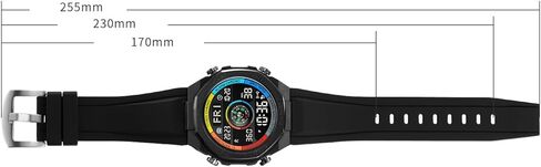 TOOCAT Multifunctional Outdoor Wristwatch (Unisex), 50m Water-Resistant Digital Watch with Step and Calorie Tracking, No Phone Connection Required, No Charging Needed (Black/White) in Kuwait