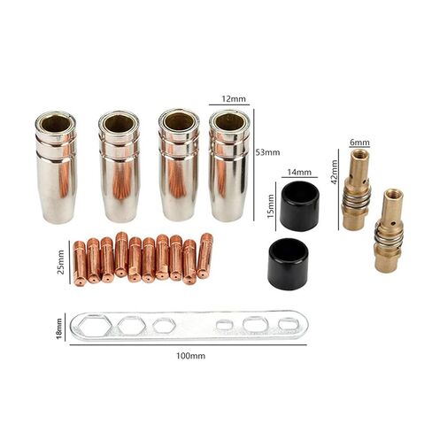 19PCS 15AK. Nozzle Contact Tip Frame Welder Consumes Welding Tool Accessories Suitable for Gun Nozzle in Saudi Arabia