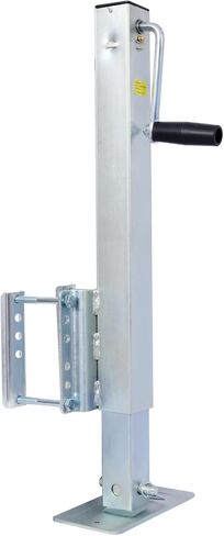 Heavy Duty Trailer Jack, Fixed Mount Jack w/Drop Leg, 28.6 in. of Lift, Max Load 2,500 Lbs Silver Steel Reliable Height Adjustment Marine Trailers Outdoor Use in Saudi Arabia