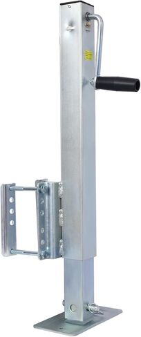 Heavy Duty Trailer Jack, Fixed Mount Jack w/Drop Leg, 28.6 in. of Lift, Max Load 2,500 Lbs Silver Steel Reliable Height Adjustment Marine Trailers Outdoor Use in Saudi Arabia