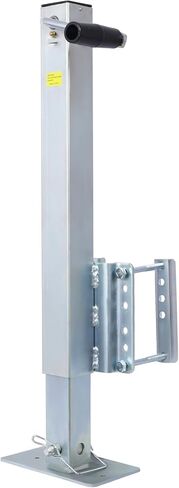 Heavy Duty Trailer Jack, Fixed Mount Jack w/Drop Leg, 28.6 in. of Lift, Max Load 2,500 Lbs Silver Steel Reliable Height Adjustment Marine Trailers Outdoor Use in Saudi Arabia