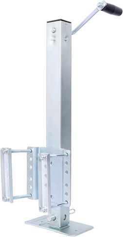Heavy Duty Trailer Jack, Fixed Mount Jack w/Drop Leg, 28.6 in. of Lift, Max Load 2,500 Lbs Silver Steel Reliable Height Adjustment Marine Trailers Outdoor Use in Saudi Arabia