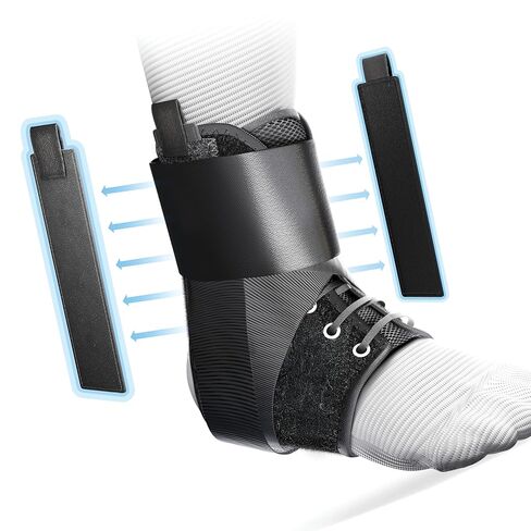 SportLock EZ8، دعامة الكاحل بأربطة للنساء والرجال، دعم الكاحل، مثبتات جانبية قابلة للإزالة، دعامة للقدم، للكاحل الملتوي أو المصاب وأكثر من ذلك، دعامة الكاحل للرياضة، مقاس L in Kuwait