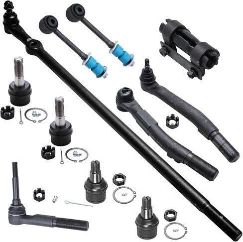 Detroit Axle - Front 11pc Suspension Kit for 4WD 2005 2006 2007 Ford F-250 F-350 Super Duty, Ball Joints Sway Bars Outer Tie Rods Tie Rod Drag Links Adjusting Sleeve Replacement in Saudi Arabia