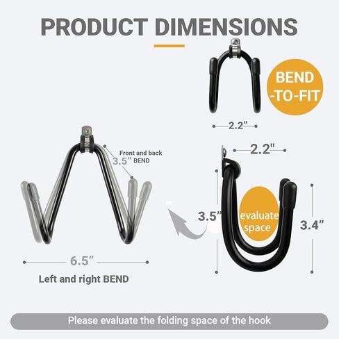 vanpro 2-Pack Skateboard Hook Skateboard Wall Mount & Display Hanger – Flexible W-Style Storage Rack for Longboards, Electric Skateboards, Penny & Cruisers (Black) in Kuwait