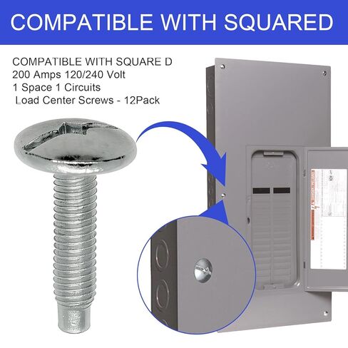 12Pcs Load Center Cover Screws Electrical Panel Screws Replacement for Square D Panel, Compatible with Square D S106 and Siemens ECTS2, QO & Homeline Panels, Murray Load Centers,Zinc Panel Screw in Kuwait