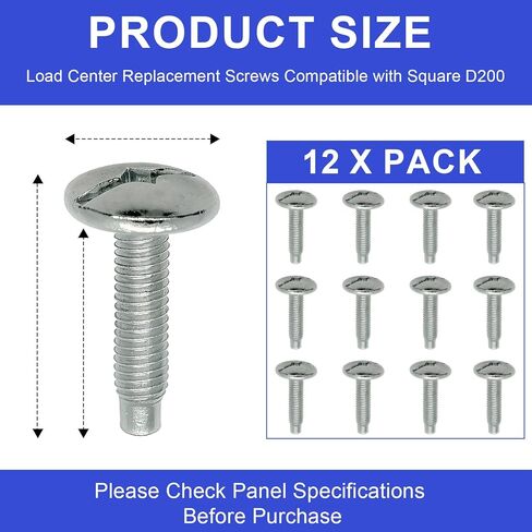 12Pcs Load Center Cover Screws Electrical Panel Screws Replacement for Square D Panel, Compatible with Square D S106 and Siemens ECTS2, QO & Homeline Panels, Murray Load Centers,Zinc Panel Screw in Kuwait